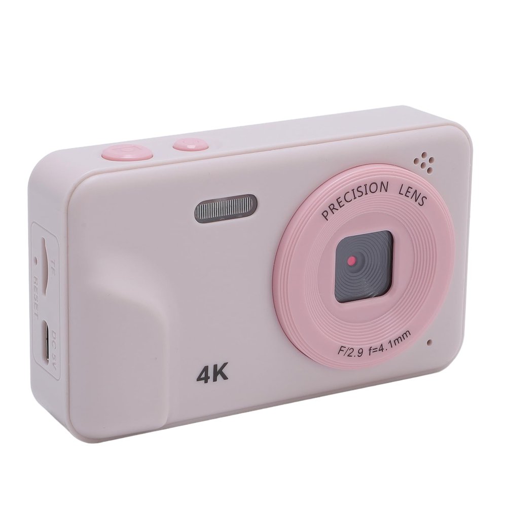 48MP Digital Camera, 1080P HD Compact Digital Camera, 5X Zoom Anti Shake Auto Focus Travel Camera with 2.0in Screen for Teens (Pink)
