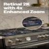 Ring Indoor Cam Plus (newest model), Home or business security, Retinal 2K for crisp, true-to-life video quality, 4x Enhanced Zoom, Low-Light Sight, White view 2