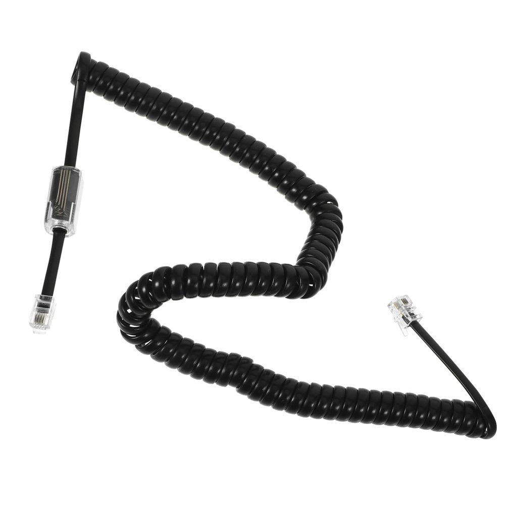 DOITOOL Dual Telephone Cord Set Pc Detangler Cables Rotating Connectors Extendable Line Cable Black