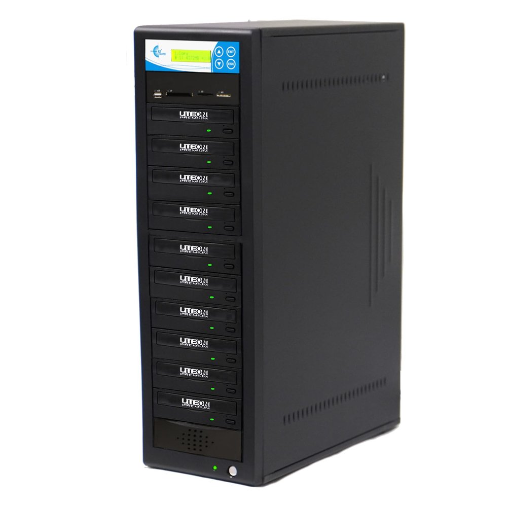 EZ DUPE 1 to 9 Media Mirror Duplicator - Flash (SD/CF/MS/MMC/USB) & Disc (DVD/CD) to DVD CD Disc Copy Copier Multimedia Backup (M909-SSP)