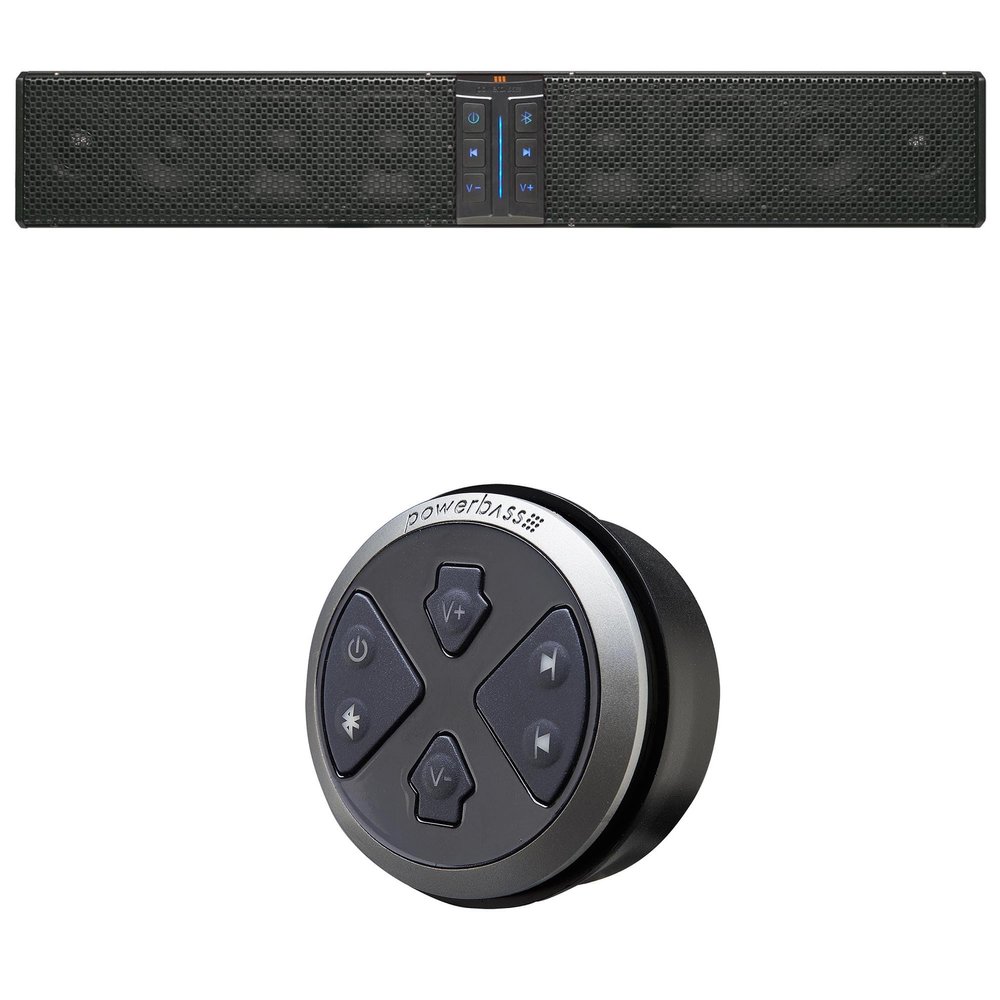 PowerBass 1 XL-850 8 Speaker Powersports Bluetooth Soundbar and 1 XL-SBCON Wired Remote Compatible with XL Soundbars