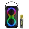 IQ Sound IQ-3704BT Karaoke Kraze 2x4-inch Portable Bluetooth Speaker, TWS, LED Lights, Wireless Mic, FM Radio, USB & Micro SD, 16W RMS, Voice Effects, Carry Handle -Perfect for Parties & Events! view 1