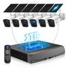 100% Wire-FreeWireless Outdoor Security Camera System, Solar Powered WiFi Cameras Systems with PIR Motion Detection, Home Video Surveillance DVR Kits view 1
