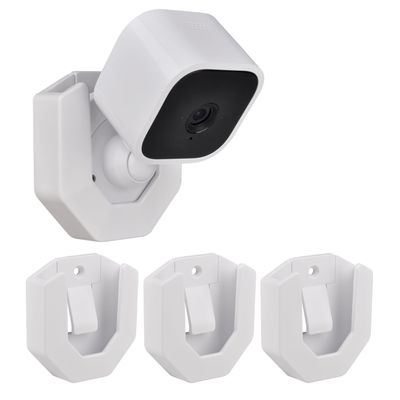 StartVision 3 Pack Blink Outdoor Camera Mount for Blink Mini 2K+ / Blink Mini 2 / Blink Outdoor 4 / Blink Mini/Blink Indoor Camera, No Drill No Screws Adhesive Wall Mount Bracket (White)