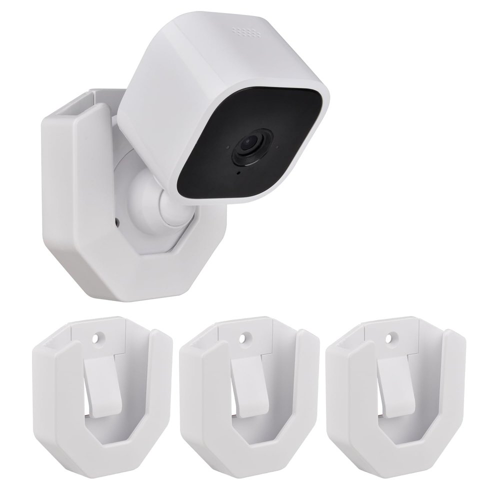 StartVision 3 Pack Blink Outdoor Camera Mount for Blink Mini 2K+ / Blink Mini 2 / Blink Outdoor 4 / Blink Mini/Blink Indoor Camera, No Drill No Screws Adhesive Wall Mount Bracket (White)