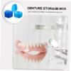 FOYTOKI 4pcs Portable Denture Case Breathable Denture Bath Container with Strainer Lightweight Retainer Box for Travel and Home Use Light Blue view 3