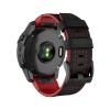 26mm 22mm Two-Tone Leather Silicone Strap For Garmin Fenix 8 E 47mm 7X 7 6X 6 5X Plus/Epix Pro 51mm QuickFit Watch Band Bracelet Accessories(Black Red,Quick Fit 22mm) view 1