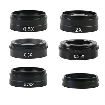 Microscope 0.75X 0.35X 0.5X 1X 2.0X 0.3X 0.35X Glass Barlow Auxiliary Objective Lens for Singletube 200X 180X 300X 500X Zoom C Mount Lens(0.75x 0.35x 2.0x1.0X)