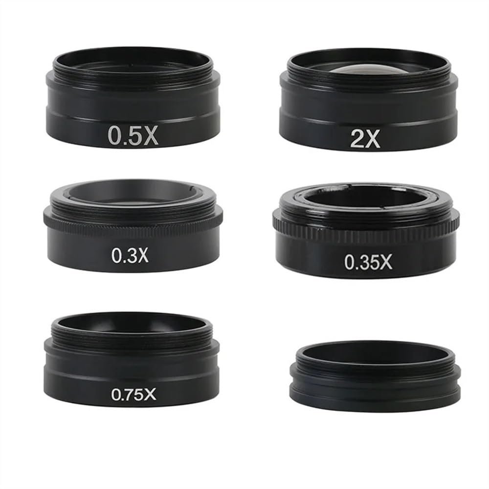 Microscope 0.75X 0.35X 0.5X 1X 2.0X 0.3X 0.35X Glass Barlow Auxiliary Objective Lens for Singletube 200X 180X 300X 500X Zoom C Mount Lens(0.75x 0.35x 2.0x1.0X)