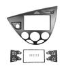 HDKENF Car Radio Fascia Panel Apply Double 2 Din Stereo Panel/Fit for Ford Focus Fiesta Fascia Radio DVD Frame CD GPS Bezel Refitting Dash Installation Trim Kit Car Radio Cover(LHD Silver)