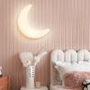 LED Dimming Wall Sconce for Kids Bedroom - Nordic Minimalist White Moon Wall Light | Mid Century Modern Creative Wall Mount Lamp for Nursery and Kindergarten view 2