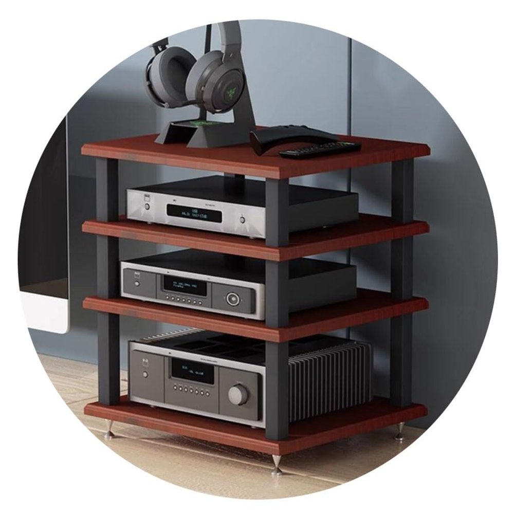 2/3/4-Tiers HiFi Audio Cabinet - Multi-Layer Floor-Standing Home Cabinet AV Shelf, HiFi Rack, Record Player Stand, Entertainment Media Unit for Audiophiles and Music Lovers