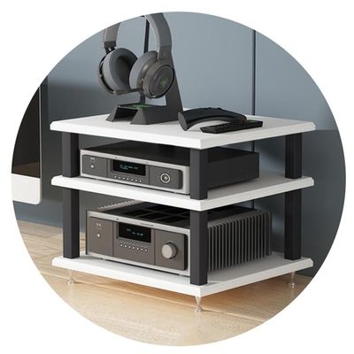2/3/4-Tiers HiFi Audio Cabinet - Multi-Layer Floor-Standing Home Cabinet AV Shelf, HiFi Rack, Record Player Stand, Entertainment Media Unit for Audiophiles and Music Lovers