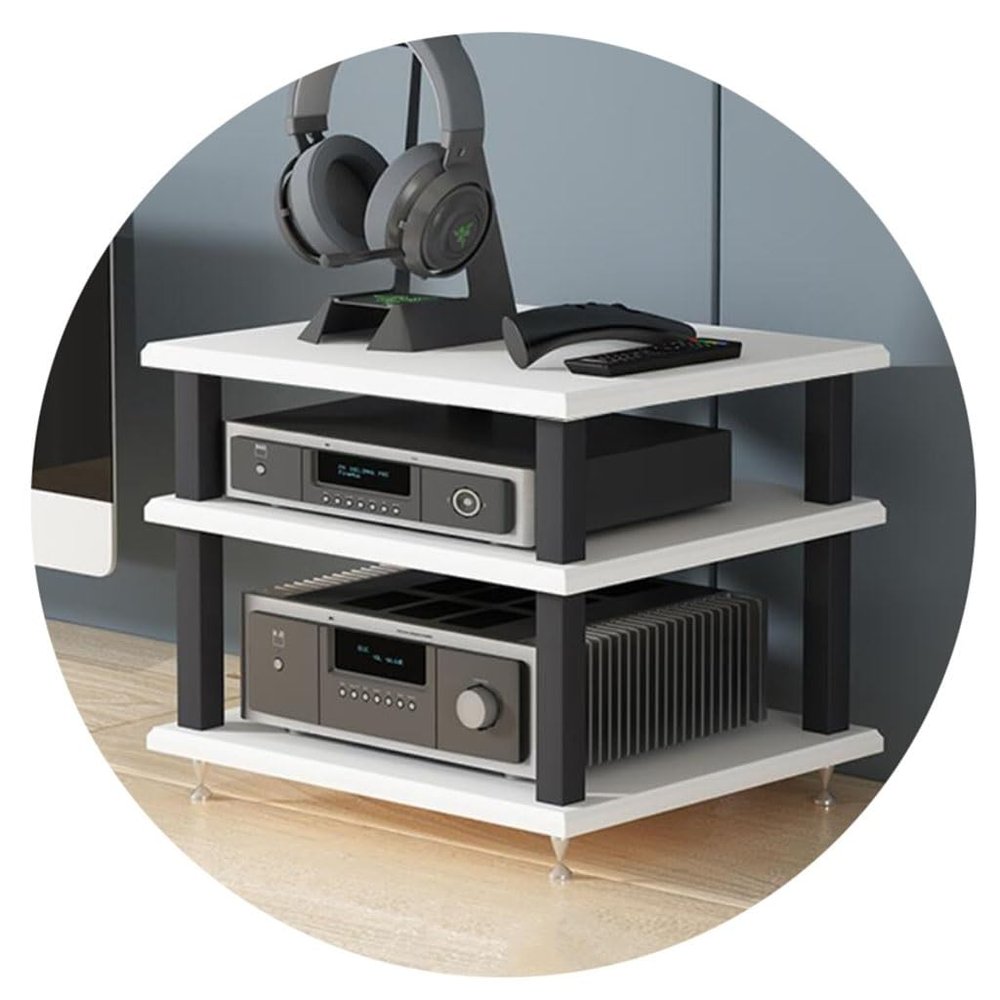 2/3/4-Tiers HiFi Audio Cabinet - Multi-Layer Floor-Standing Home Cabinet AV Shelf, HiFi Rack, Record Player Stand, Entertainment Media Unit for Audiophiles and Music Lovers