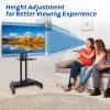 Mobile TV Stand, Rolling TV Stand with Wheels for 32-75 Inch LED/LCD Flat/Curved Screen TVs Holds up to 132 lbs, Height Adjustable Portable Mobile TV Cart on Wheels, Black view 2