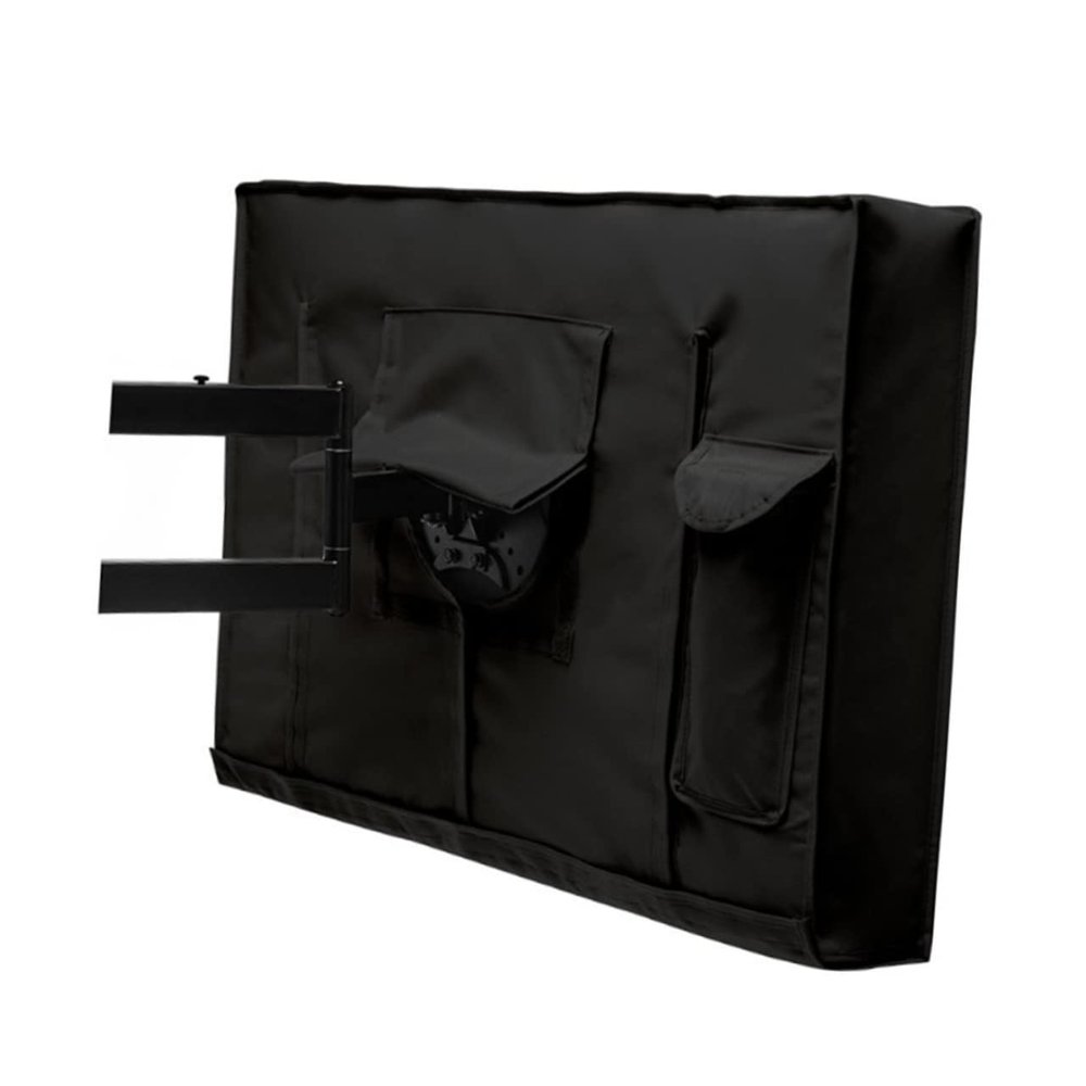 FELTECHELECTR Outdoor Tv Protective Cover for 40-42inches Weatherproof Tv Screen Dustproof Cover Cloth Black
