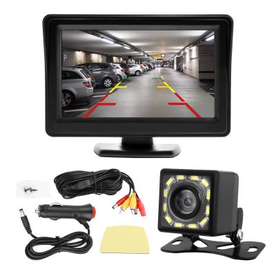 12 LED Back up Camera for Cars with 4.6 * 3.5" Monitor,12V HD Reverse Camera for Car with 150 Wide Angle and Night Vision Function,Universal Rear View Camera