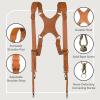 4J LEDR Camera Harness for 2 Cameras,Double Camera Harness for Photographers,Dual Shoulder Leather Camera Strap,Dual Shoulder Full Grain Leather Crossbody Camera Strap for DSLR/SLR,Tan view 2