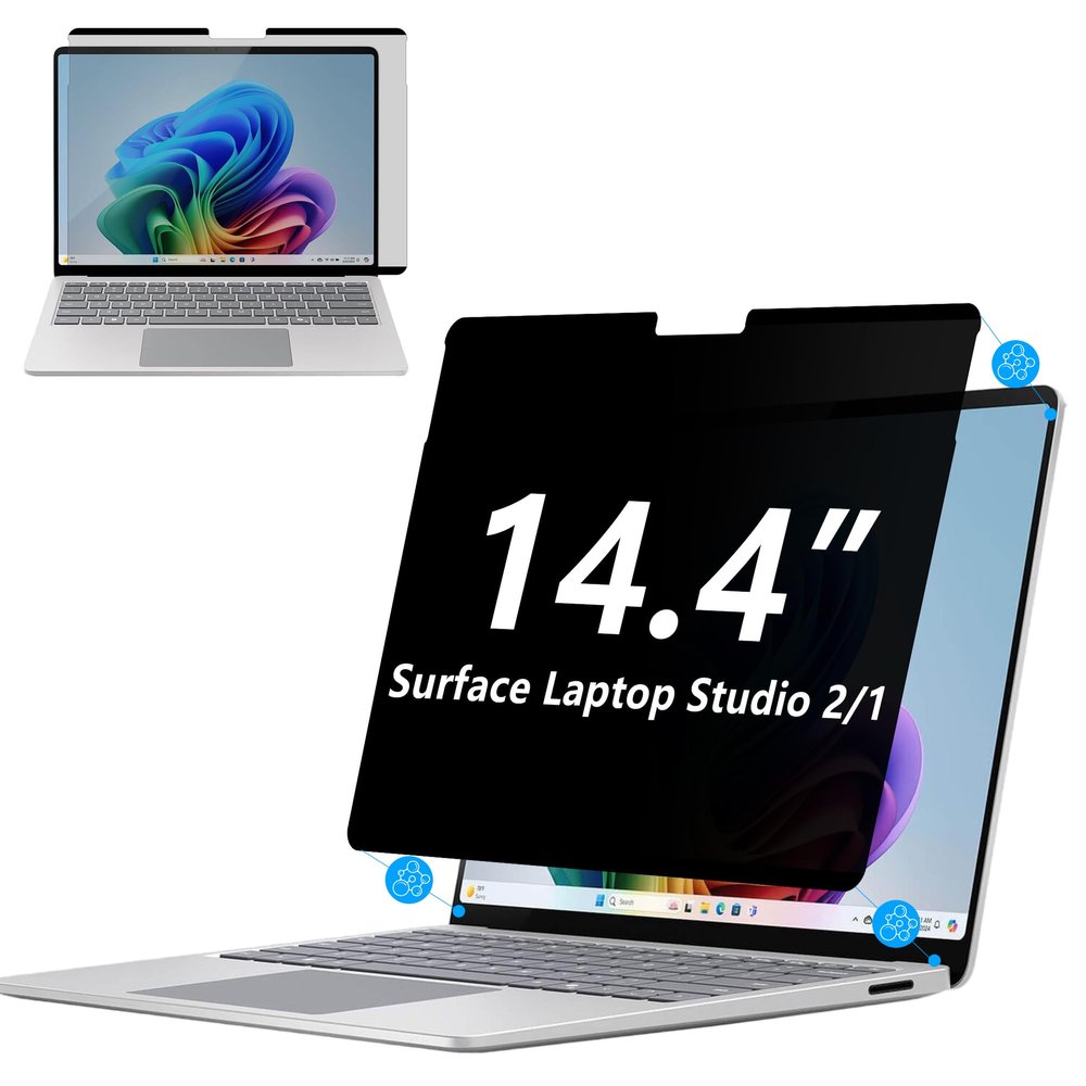 Adeway Privacy Screen Protector for Surface Laptop Studio 2/1 14.4 Inch, Magnetic Nano, Anti-Spy, Removable, Blue Light & UV Blocking, Anti-Glare