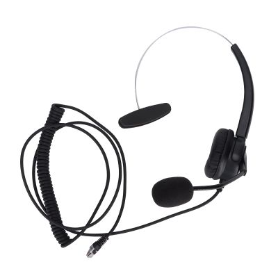 NutriEss Binaural Professional Wired Headset VH530DRJ9 OmniDirectional Microphone Business Office Telephone Call Center Corded Headset for Customer Service (VH530-RJ9 (Single Ear))