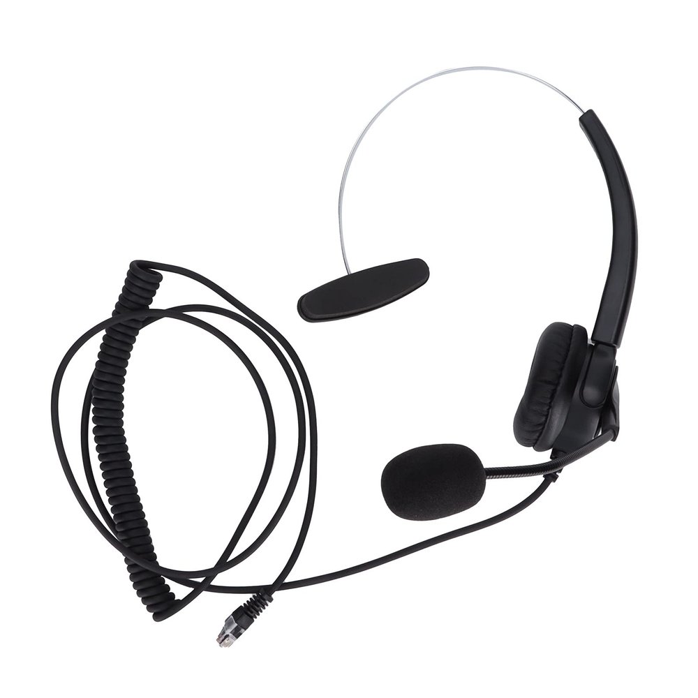 NutriEss Binaural Professional Wired Headset VH530DRJ9 OmniDirectional Microphone Business Office Telephone Call Center Corded Headset for Customer Service (VH530-RJ9 (Single Ear))