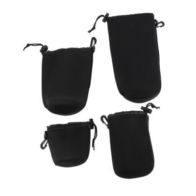 FELTECHELECTR 4pcs Neoprene Lens Protector Pouch Camera Lens Case for Dslr Flexible and Durable Various for Different Lenses for Photography Enthusiasts
