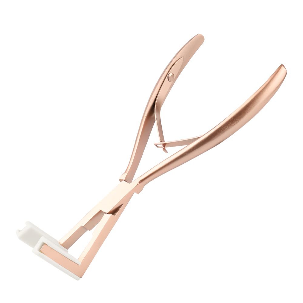 GlamorDove Tape in Hair Extension Pliers Stainless Steel Hair Sealing Pliers Flat Sutface Tape in Pliers for Human Hair Extension with Silicone Pad Jaws Hair Styling