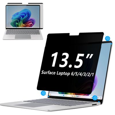 Adeway Privacy Screen Protector for Surface Laptop 6/5/4/3/2/1 13.5 Inch, Magnetic Nano, Anti-Spy, Removable, Blue Light & UV Blocking, Anti-Glare