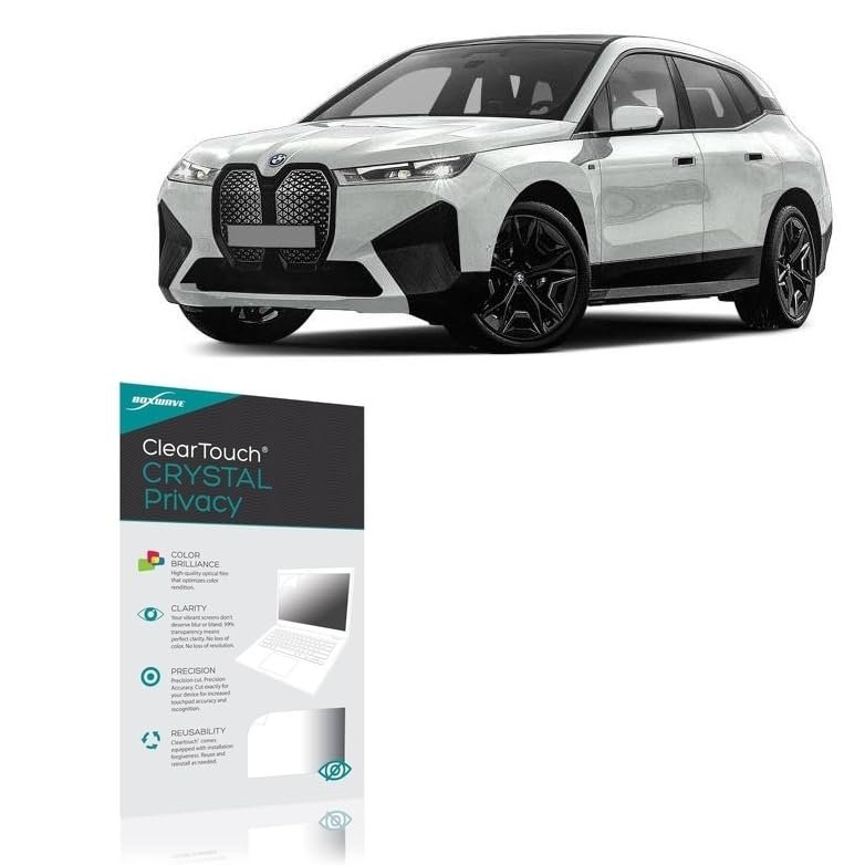 BoxWave Screen Protector Compatible with BMW 2023 iX xDrive50 NAV and Stereo Display (14.9") - ClearTouch Crystal Privacy (2-Pack), Privacy Screen Protector Flexible Film Clear