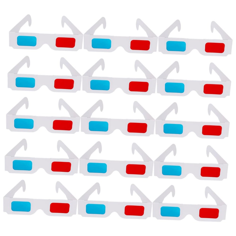 OSALADI 40pcs Anaglyph Glasses for 3D Movies and Games Paper 3D Glasses Set Stylish and Comfortable