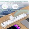 10Ft Surge Protector Power Strip - Long Extension Cord, Addtam 5 Widely Outlets 4 USB Ports, Flat Plug, Multi Plug Outlet Extender, Desk Charging Station for Home Office College Dorm Room Essentials view 3