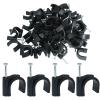 Dijedev 100Pcs Nail in Cable Clips, 16mm Cable Wire Clips, Black Coaxial Nail Clamps, Cable Nails for Wall, Cords Cable Management view 1