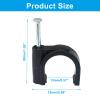 Dijedev 100Pcs Nail in Cable Clips, 16mm Cable Wire Clips, Black Coaxial Nail Clamps, Cable Nails for Wall, Cords Cable Management view 2