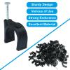 Dijedev 100Pcs Nail in Cable Clips, 16mm Cable Wire Clips, Black Coaxial Nail Clamps, Cable Nails for Wall, Cords Cable Management view 3