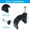 Dijedev 100Pcs Nail in Cable Clips, 16mm Cable Wire Clips, Black Coaxial Nail Clamps, Cable Nails for Wall, Cords Cable Management view 4