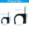 Dijedev 100Pcs Nail in Cable Clips, 12mm & 20mm Cable Wire Clips, Black Coaxial Nail Clamps, Cable Nails for Wall, Cords Cable Management view 2