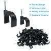 Dijedev 100Pcs Nail in Cable Clips, 12mm & 20mm Cable Wire Clips, Black Coaxial Nail Clamps, Cable Nails for Wall, Cords Cable Management view 3