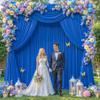 10ftx10ft Royal Blue Backdrop Curtains 2 Panels for Parties Wrinkle Free Blue Photo Backdrop Curtain Soft Silky Drapes Back Drop Cloth for Wedding Birthday Baby Shower Home Decorations Background view 2