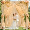 10ftx10ft Champagne Backdrop Curtains 2 Panels for Parties Wrinkle Free Photo Backdrop Curtain Wedding Back Drop Soft Silky Fabric Drapes for Birthday Party Home Decorations Photograph Background view 1