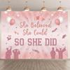 10x8 feet Class of 2025 Graduation Banner She Believed She Could, So She Did Class of 2025 Graduation Class Congratulations Decorations,Dr. Celebration Inspirational Banner view 1