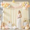 10ftx10ft Ivory Backdrop Curtains 2 Panels for Parties Wrinkle Free Ivory Photo Curtain Backdrop Wedding Back Drop Soft Silky Fabric Drapes for Birthday Party Home Decorations Photograph Background view 2
