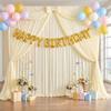 10ftx10ft Ivory Backdrop Curtains 2 Panels for Parties Wrinkle Free Ivory Photo Curtain Backdrop Wedding Back Drop Soft Silky Fabric Drapes for Birthday Party Home Decorations Photograph Background view 4