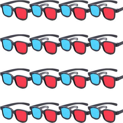 Red-Blue 3D Glasses, 16-Pack Anaglyph 3D Viewing Glasses for Movies, Games, and Pictures  Compatible with TV, PC, Projectors, and Home Theater