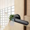 AFPSDLFJDLS Smart Fingerprint Door Lock Handle for Home HouseWith Key Card Digital Door Lock Keypad Keyless(White-Fruit peach5) view 4