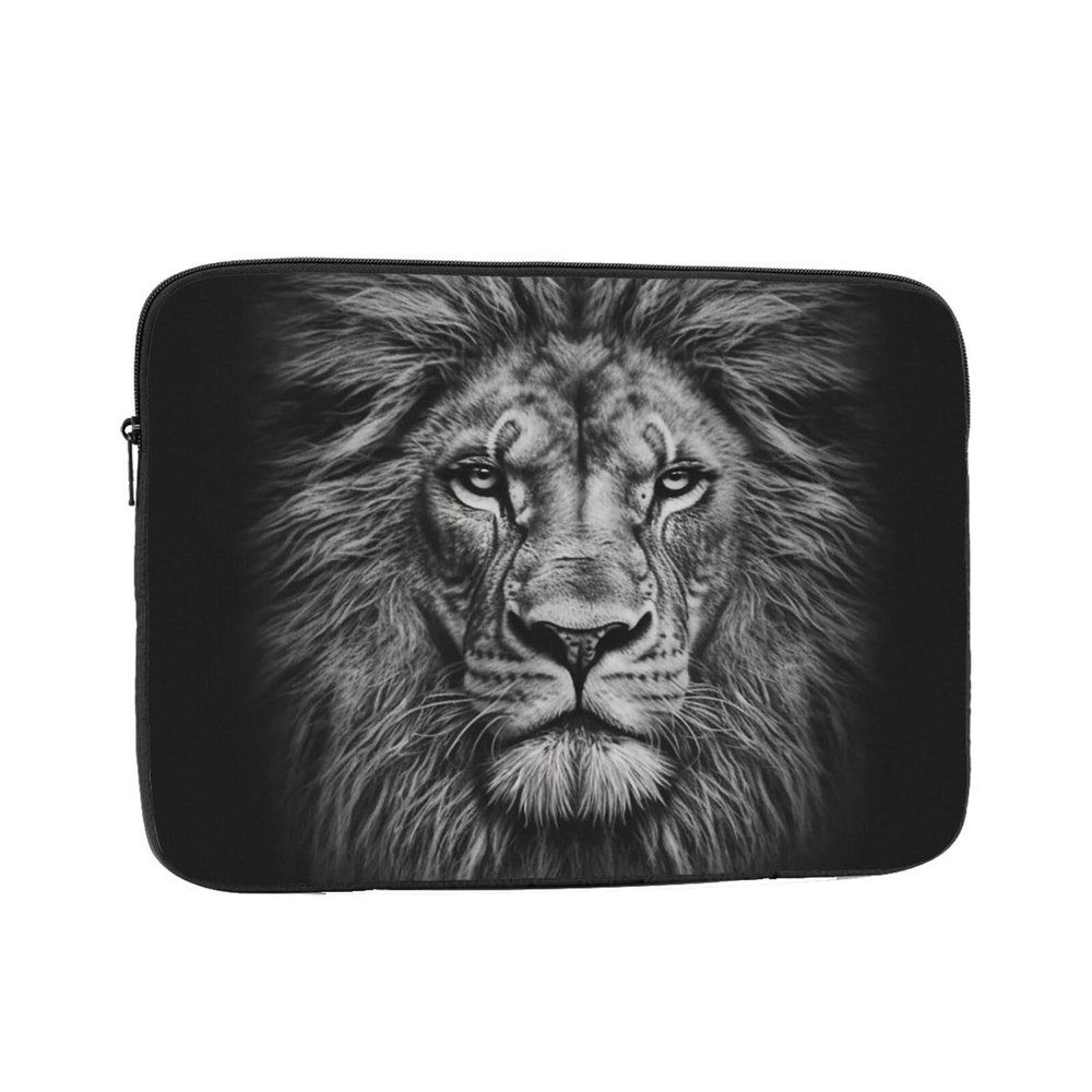 Black and White Lion Head Laptop Sleeve Bag 15 Inch Waterproof Shockproof Laptop Case Bag Lightweight Tablet Travel Cover Computer Skin Bag Tablet Carrying Case