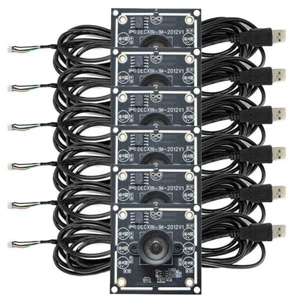 Bloepum 6PCS 100 Degree Camera Module 1MP OV9732 1280x720 USB Free Driver Manual Focus,with 3 Meter Cable for WinXP/7/8/10