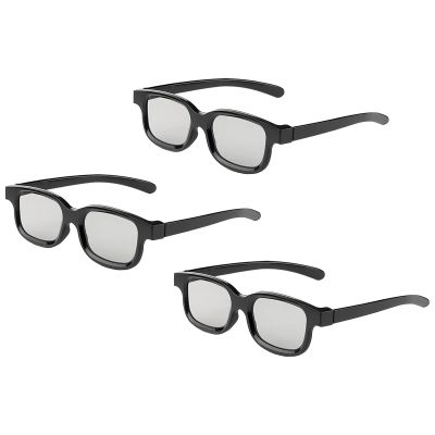 Cocar Real 3D Glasses, 3-Pack Circular Polarized Passive 3D Glasses for Real Cinema, 3D TV, and Projectors  Non-Flashing, Home & Theater Use