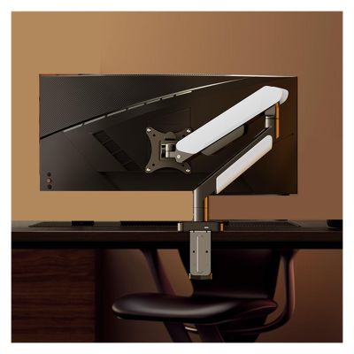 BEGWVDJTP Monitor Cantilever Bracket Robotic arm Computer Laptop Desktop Lift Wall-Mounted Heightening arm Dual-Screen Desktop clamp Table(Black and White)