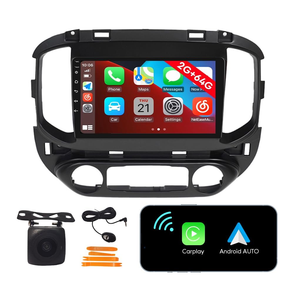 [2G 64G] Android Car Stereo FM Radio Carplay Android Auto 9" Touchscreen Headunit Media Player with Backup Camera for Chevyr Colorado 2015 2016 2017 GMC Canyon
