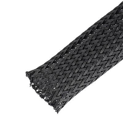 88JUNYh Braided Cable Sleeve Black Nylon Mesh Tube PET Wire Sleeving Spiral Wrapping Expandable Insulated Braid Tight 3mm to 100mm Cable Sleeve(14mm,50M)